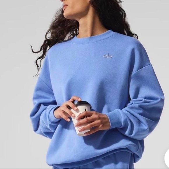 ALO Yoga Sweaters - ISO Blue Crewneck Sweatshirt